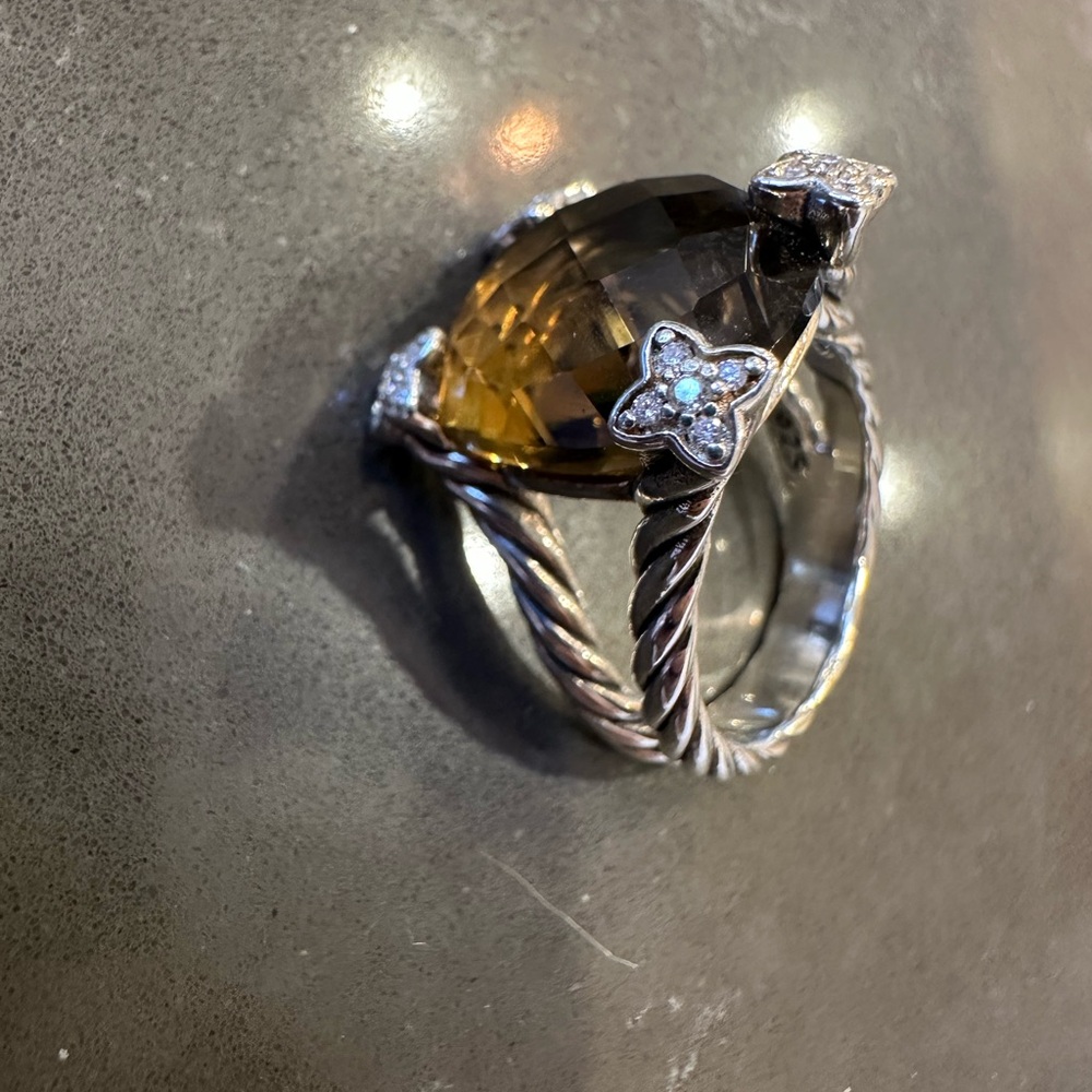 David Yurman Cushion Point Smokey Quartz size 7 ring - Picture 13 of 15